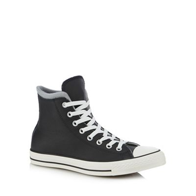 Converse Black 'All Star' leather high top trainers